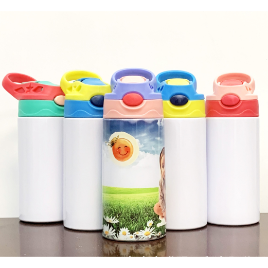 12oz Tumbler Straight White Blank Sublimation Sippy Cups With Flip Top Silicone  Bottom One Click Bounce Cup For Children By Sea RRB15061 From Mr_auto,  $4.25