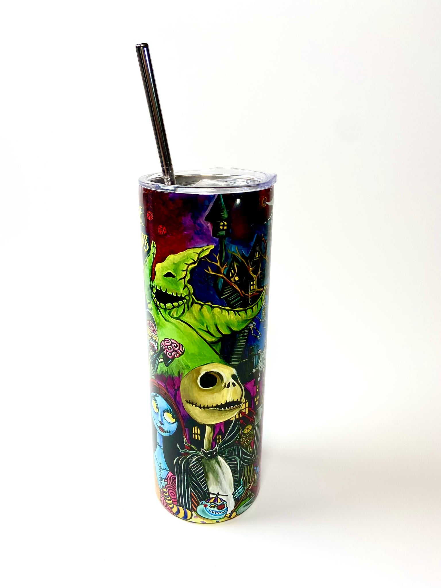 Nightmare Before Christmas Insulated Tumbler Cup Straw